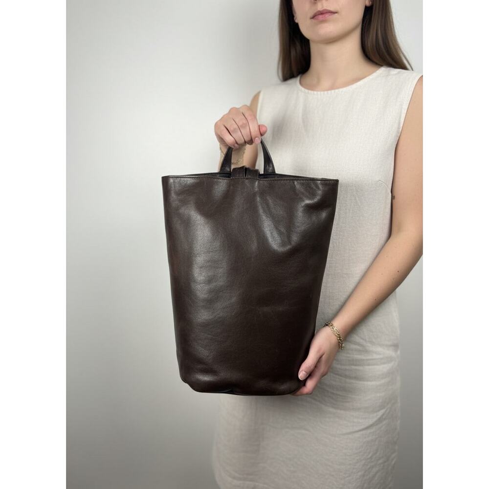 Vintage Tannery West Dark Brown Leather Backpack Tote